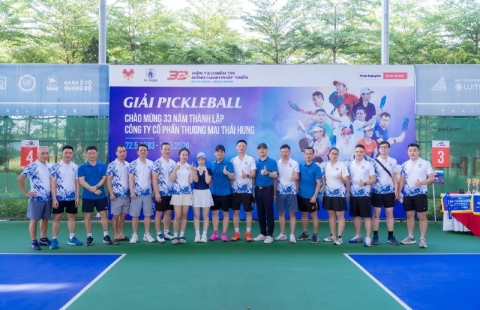 Thép Việt - Sing tham gia giải thi đấu Pickeball chào mừng 33 năm ngày thành lập Công ty CPTM Thái Hưng